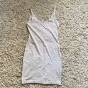 white H&M basic bodycon dress slip S